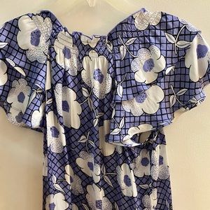 A floral short sleeve blouse
